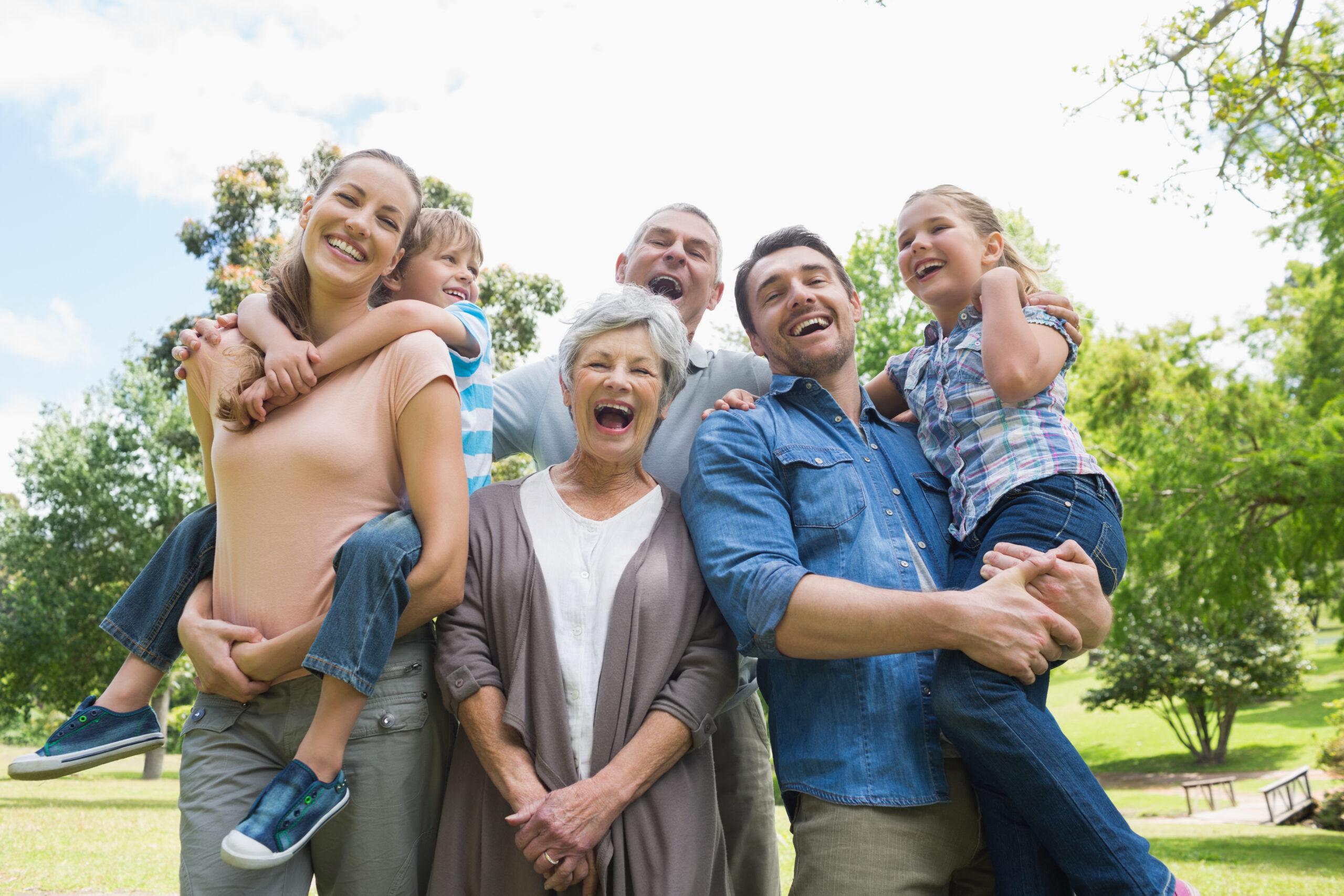 Family together at a health expo event