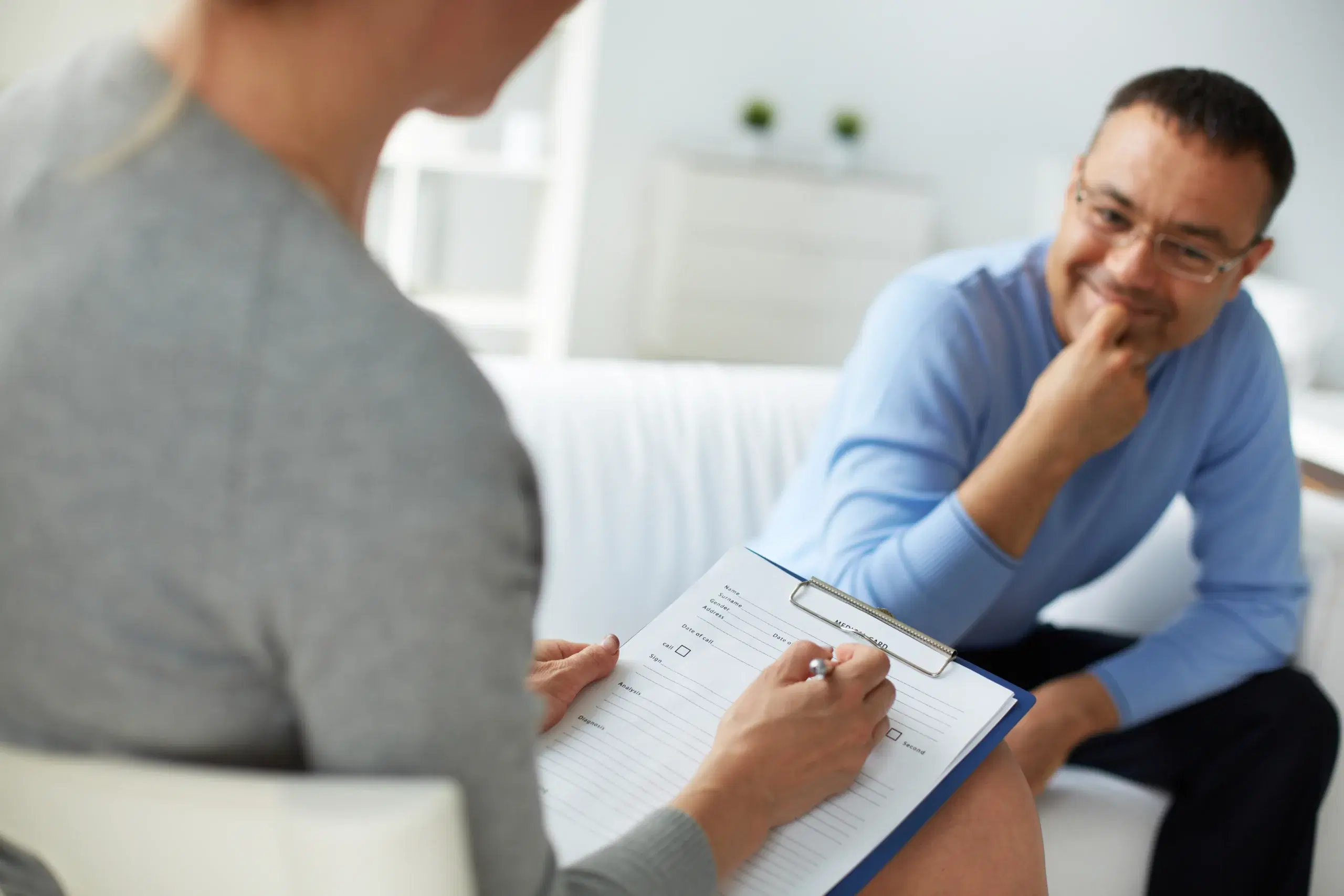 Psychiatrist with patient