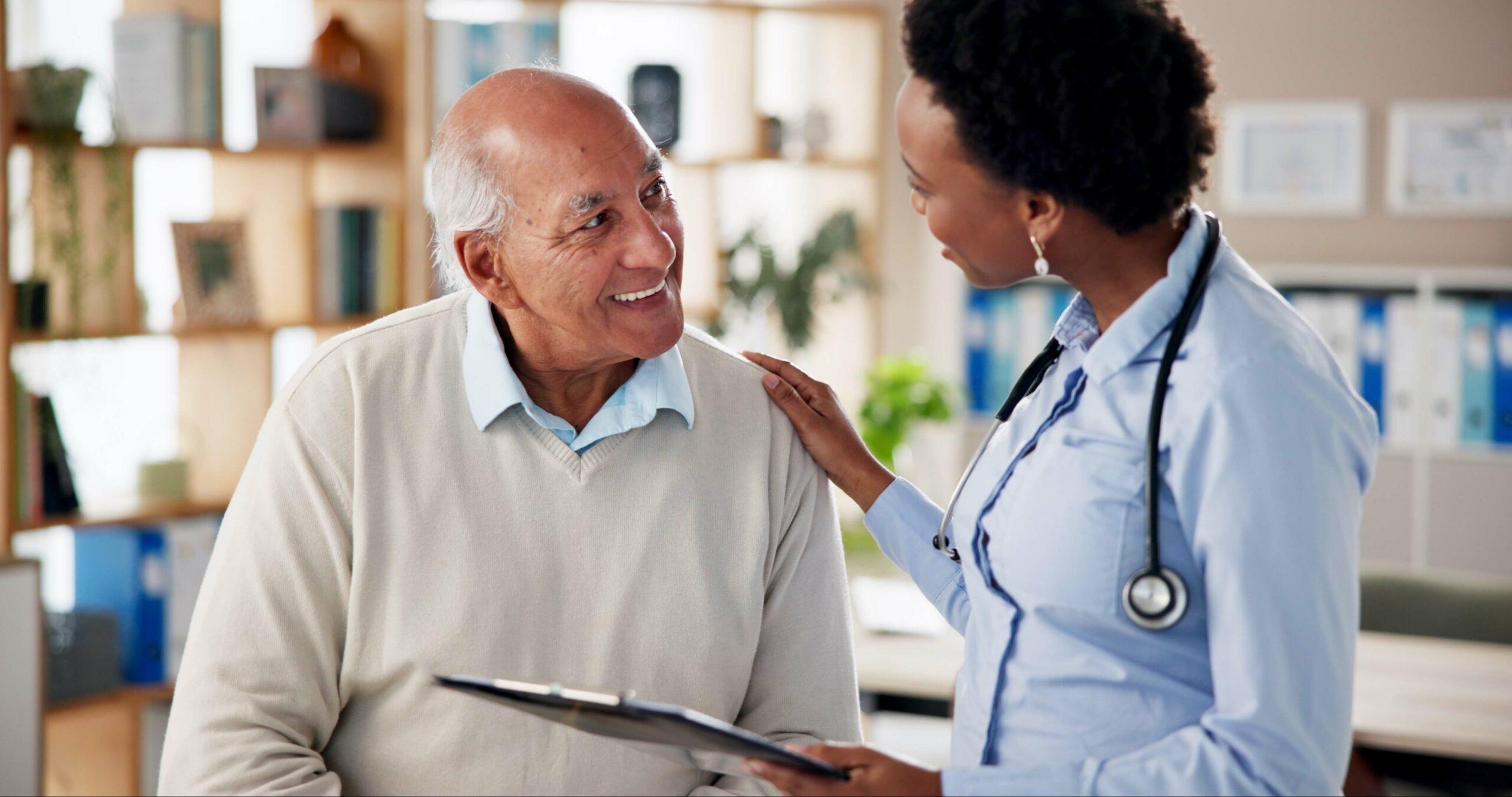Russell Medical provider speaking with a patient